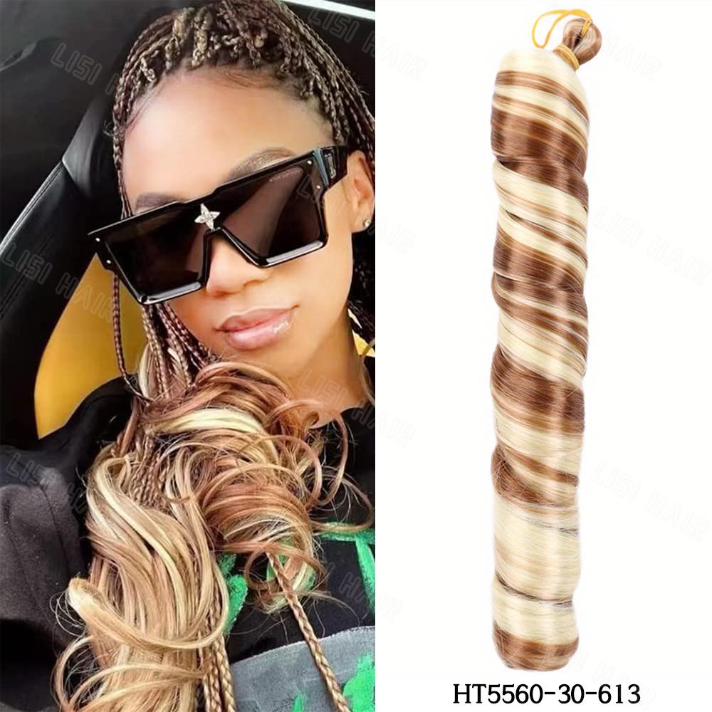 MISSQUEEN Synthetic Long Spiral Braids Hair Extensions Stretched Loose Curly Braiding Hair French Hair For Women Wear