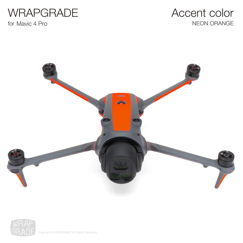WRAPGRADE Skin for Mavic 4 Pro, Neon Orange Accent Color