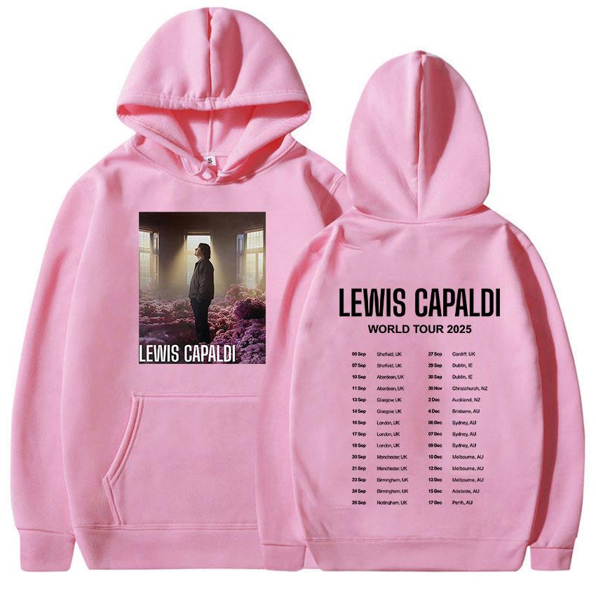 Lewis Capaldis World Tour 2025 Print Hoodie Men Women Long Sleeve Retro Fashion Sweatshirt Fleece Loose Clothing Oversized Hoody