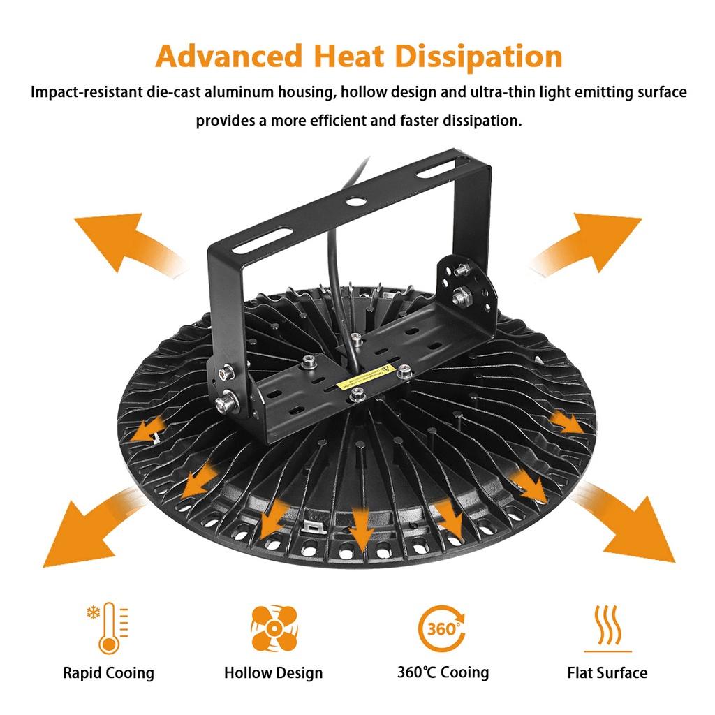 AC220V 500W 300W 200W UFO LED High Bay Licht Wasserdichte Lager Garage Licht Super Helle Kommerzielle Industrie beleuchtung