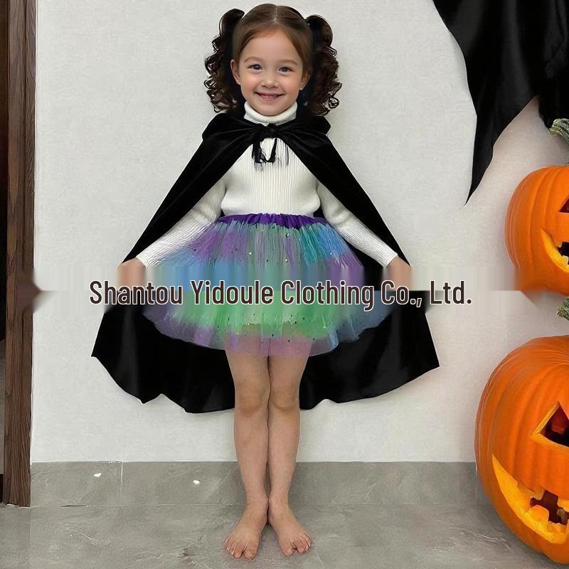 Rainbow Star Tulle Skirt - Vibrant Multi-color Tutu for Girls Inspired by European and American Style, Perfect for Halloween
