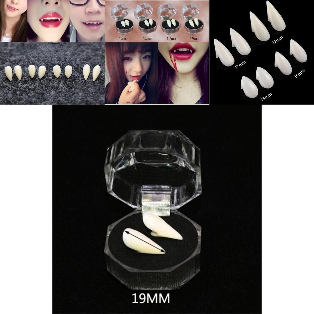 Realistic Halloween Vampire Fangs Teeth Kit With Solid Adhesive And Customizable Sizes