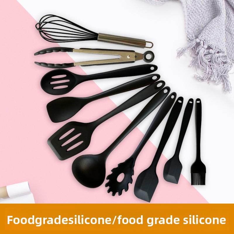 Silicone soup spoon, spatula set of 14 pieces - non-stick pan, food-grade, high-temperature resistant silicone kitchenware set