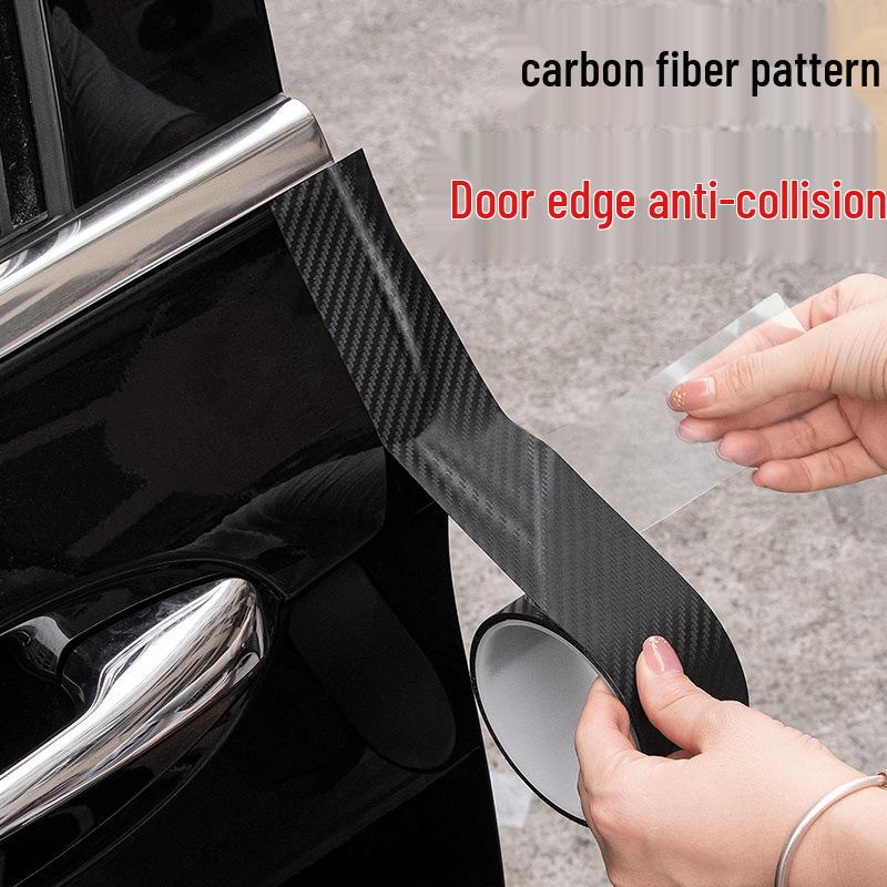 Universal Carbon Fiber Door Sill Protector Stickers - Anti-Collision, No Residue Adhesive Welcome Pedal