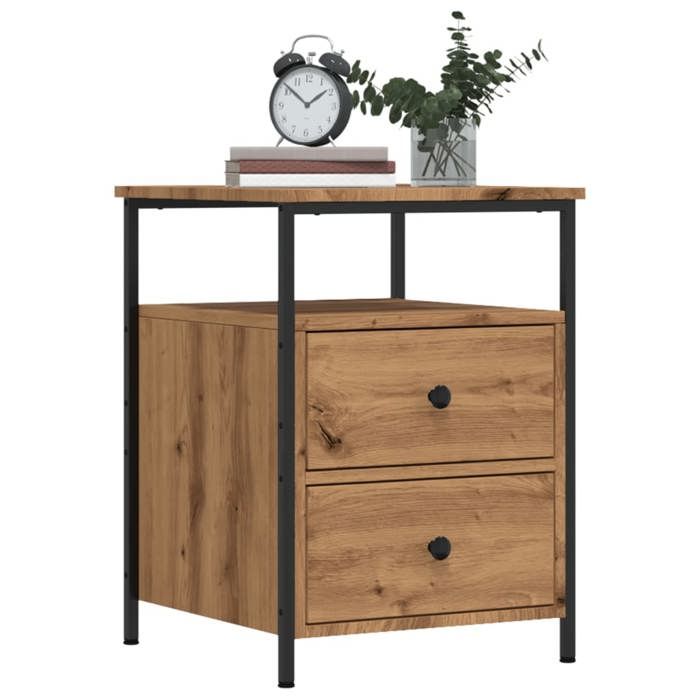 VidaXL Bedside Tables 2 Pcs Artisan Oak Engineered Wood, Bedside Furniture, Side Table, Bed Cabinet, Cabinet 857257