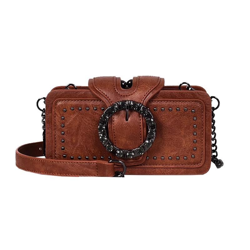 New Trendy Fashion Small Bag Retro Chain Small Square Bag Korean Version Single Messenger Bag Multi-pocket Locomotive Bag