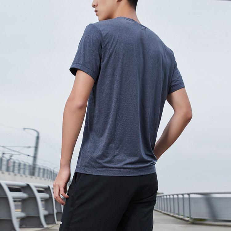 Li Ning Training Series Quick-Dry Round Neck Casual Short Sleeve T-Shirt Men Tops Gray ATSQ059-7