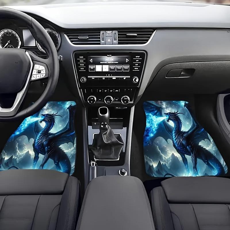 4pcs Dragon Print Car Floor Mats Compatible for SUV,Van, Car - Heavy-Duty -Weather Vehicle Floor Liners with Full Coverage Front/Rear/Driver/Passenger