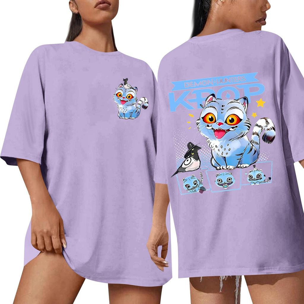 Women's Round Neck Short Sleeve T-shirt Casual Loose Top