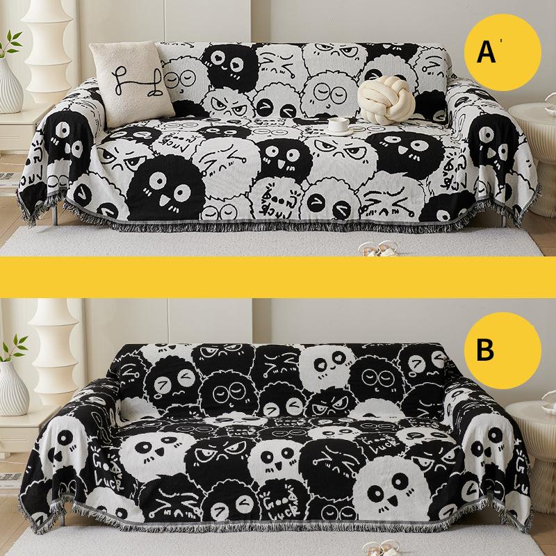 Prevent Cat Scratch Thick Tassels Couch Pad Full Coverage Home Waterproof Sofa Cover Living Room Sofas Blanket Furniture Cover