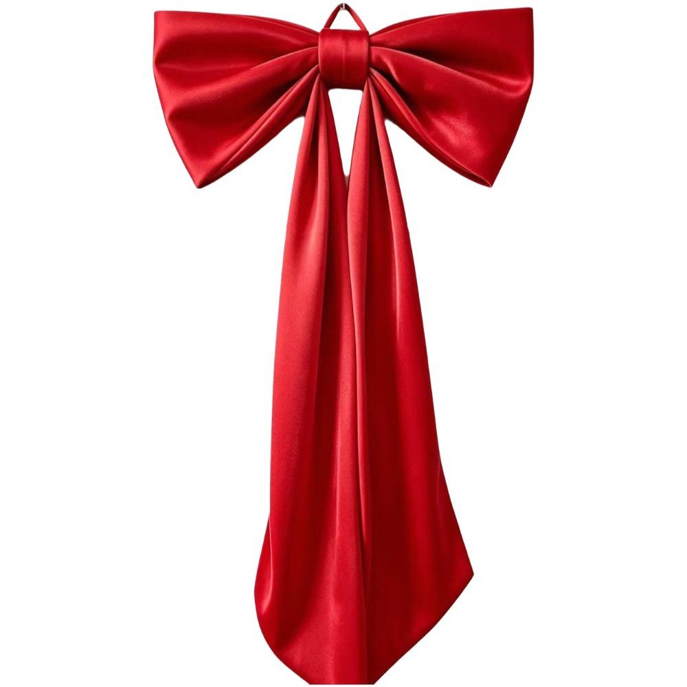 Elegant Large Christmas Bowknot Solid Color Creative Xmas Tree Topper Bows Reusable 60x120cm Christmas Decorative Bow