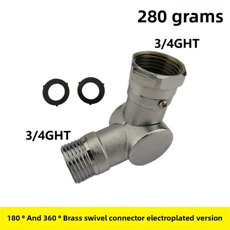 A58Z Adjustable For Irrigation Driveway Garden Hose Swivel Adapter 180 And 360 Degree Metal Swivel Connector Faucet Gold
