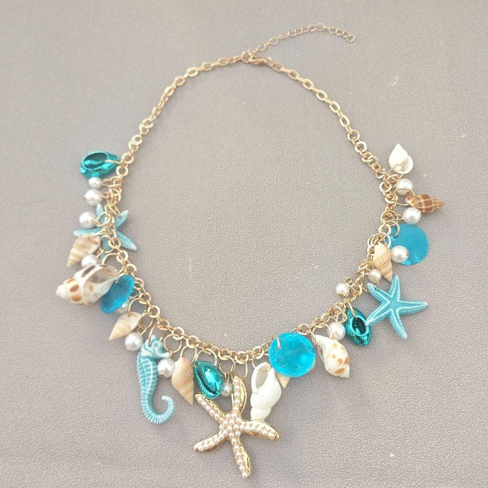 Ornaments Shell Starfish Bracelet Imitation Pearl Natural Conch Beach Bracelets  Women
