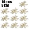 9cm Glittery Poinsettia Flowers Hanging Decoration for Christmas Tree