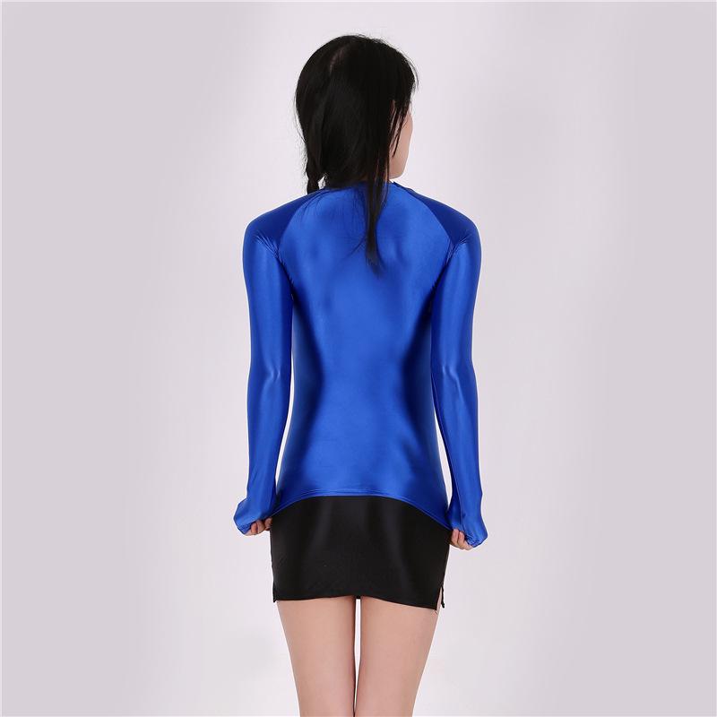 Sexy, Transparent, Breathable Bodycon T-Shirt - Oily Shiny Finish, European & American Plus Size, Comfortable Fit, 7051