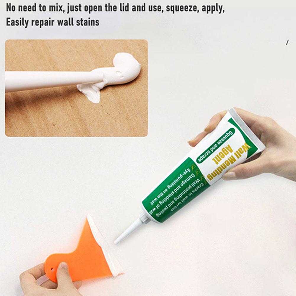 1/4SET Wandreparaturmittel 100g Wandreparaturcreme mit Schaber Farbe Gültig Schimmelresistent Schnelltrocknend Flicken Nagelloch Wiederherstellung Wand