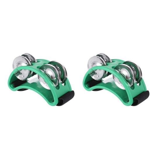 Tambourines Musical Instrument Foot Percussion Bells Steel Jingle Drum Adjustable Elastic