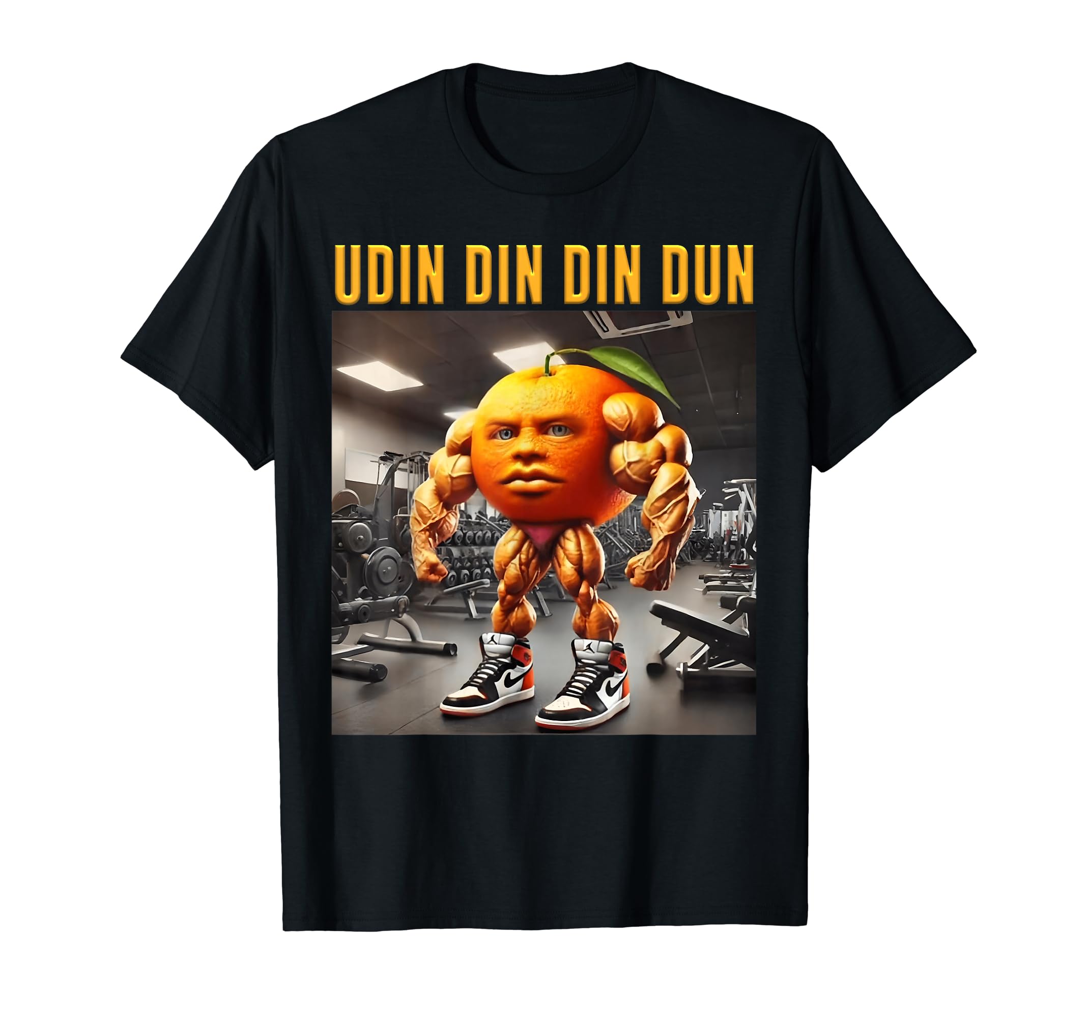 

Udin Din Din Dun Muscle Orange Italian Brain Roto Kids Meme T-Shirt