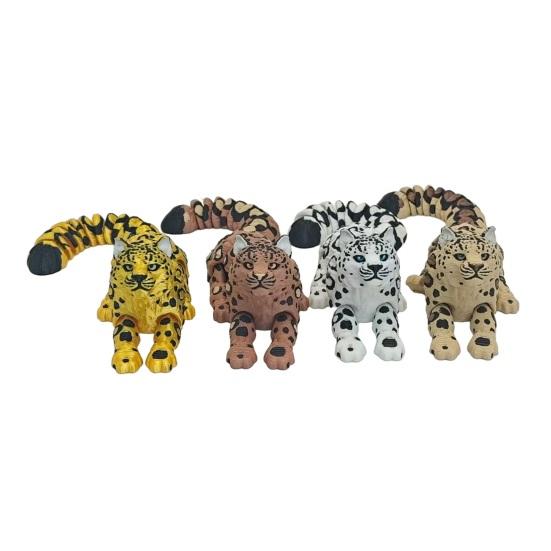 3D Printed Leopard Figurine Movable Joints Leopard Figure Articulated Animal Model Fidget Toy Home Office Bookshelf Decoration Ornament