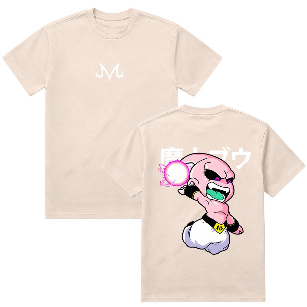 2026 New Dragon Ball Anime Cotton T-shirt Summer New Majin Buu Printed Men's and Women's Street Hip Hop Casual Short Sleeve Top