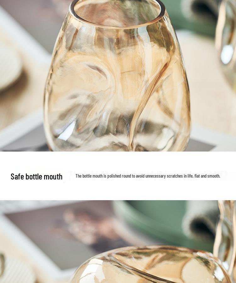 Nordic Style Irregular Glass Vase for Desktop Hydroponics