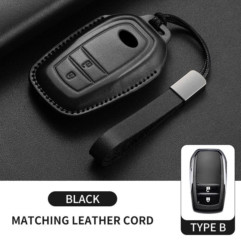 New Leather Car Remote Key Case Cover Shell for Toyota Prius Camry Corolla Avalon CHR RAV4 Land Cruiser Prado Keyless Key Fob