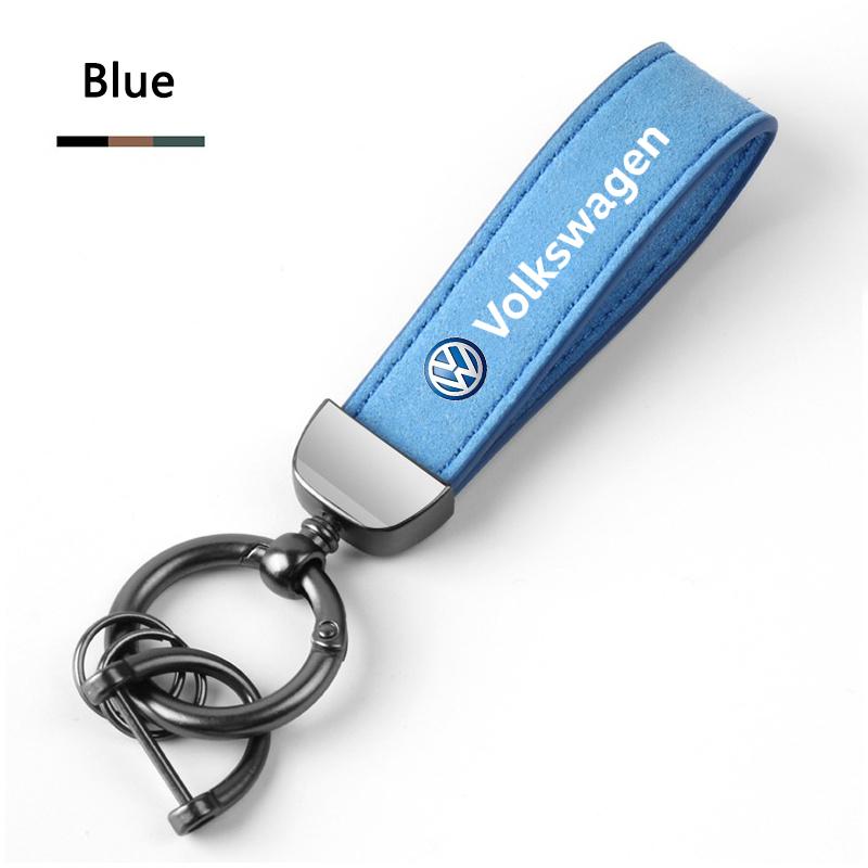 Valve Stems Caps Leather Car Keychain Key Chain Rings Metal Leather For For VW Volkswagen Golf Polo Passat Touran Jetta Car-Styl WR0