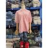 Womens Summer V Neck Lantern Sleeve Hollow Out Lace Embroidered Casual Blouse
