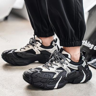 Fashion Niche Men's Low Top Thick Soled Casual Sports Shoes 2025 Autumn New Mesh Breathable Comfortale Fashion Versatile Chunky sneakers