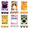 6/12 Pcs Large Cartoon Cat Face Puzzle DIY Game Stickers for Scrapbook Desk Toy Shelf Furniture Fun Decals