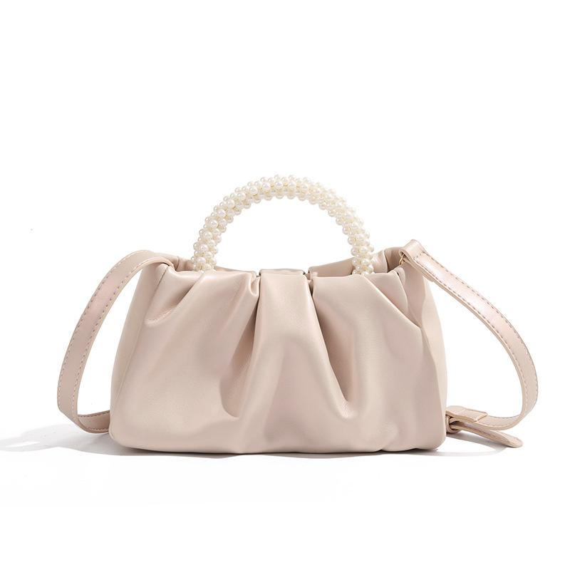 Cloud Wrinkle Bag 2025 New Round Pearl Bag Premium Small Bag Fashion Shoulder Bag Portable Messenger Women's Bag
