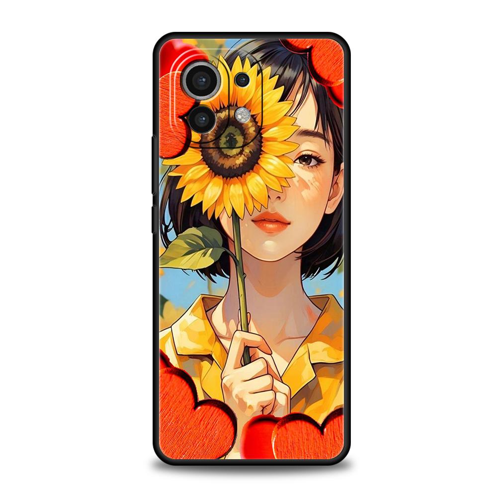 

Чехол для телефона для Xiaomi Poco F7 F6 F5 F4 F3 X7 X6 X5 X4 X3 NFC M4 C51 C55 GT Pro Мягкий ТПУ Масляная живопись Уличная девушка Искусство Нишевый Poco X4 Pro 5G