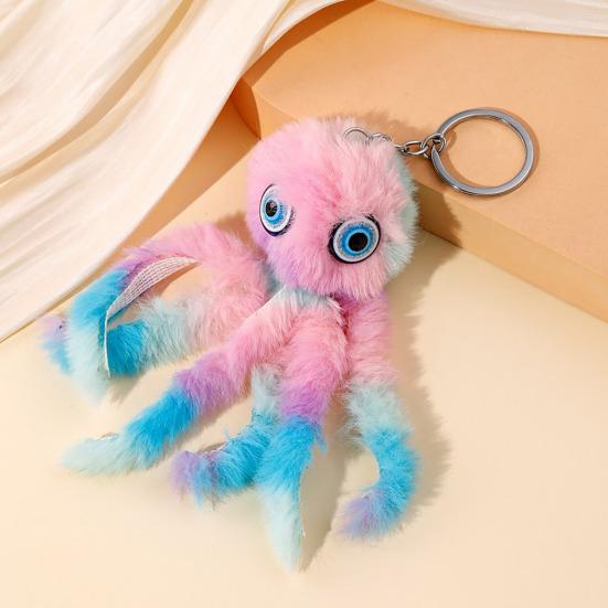 Přívěsek na klíče Plyšová chobotnice Tvar Přívěsek na klíče Dekorace Peněženka Auto Taška Měkký plyšový přívěsek Doplněk na batoh