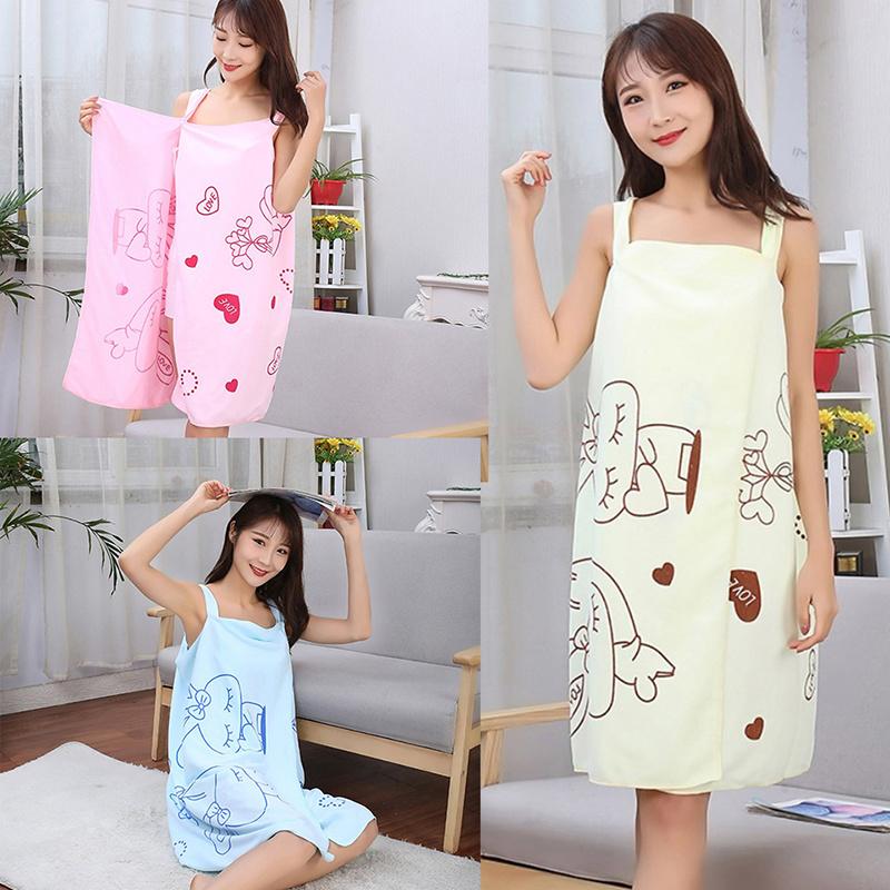 1PC Quick Dry Home Textile Towel Robes Bath Wearable Towel Dress Women Lady Fast Drying Beach Spa Dress Nightwear