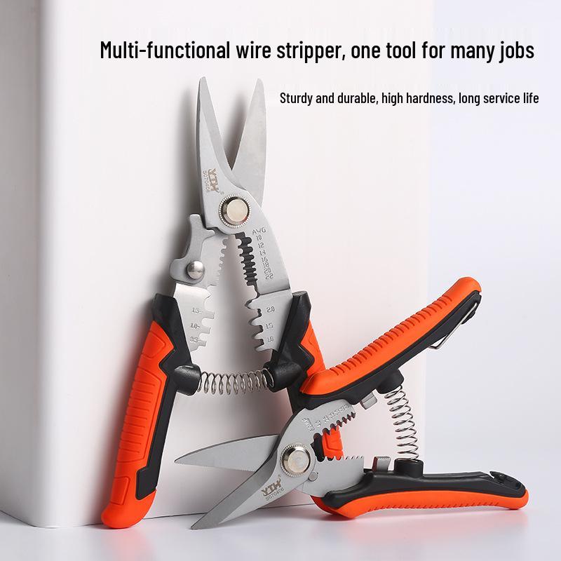 Universal Electrician Wire Strippers and Crimping Pliers, Multifunctional Tool for Wiring and Cable Cutting