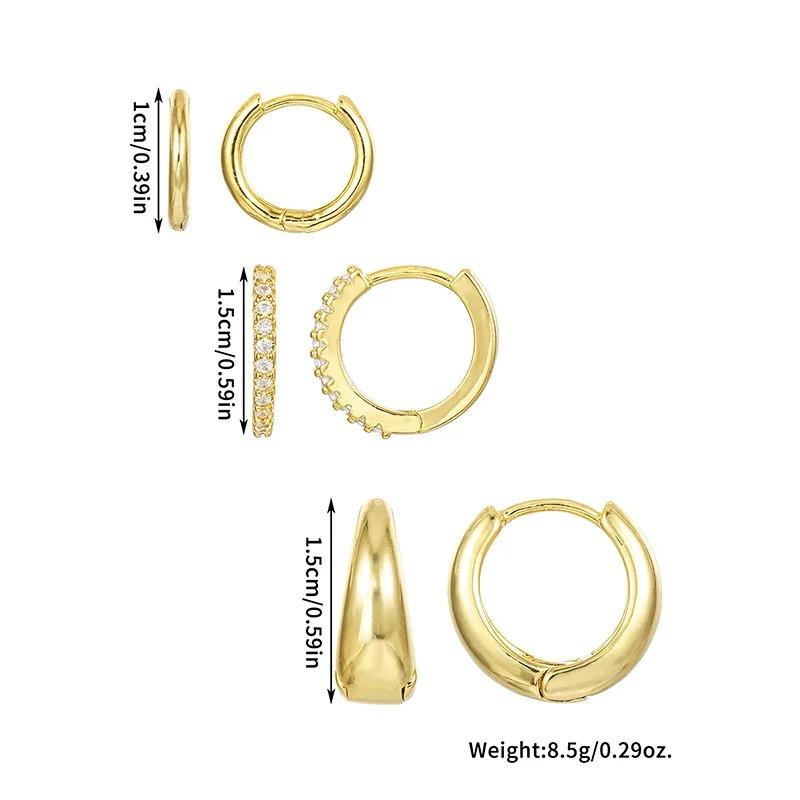 6Pcs Stainless Steel CZ Hoop Earrings Set for Women Fashion Elegant Versatile Crystal Circle Huggie Earring Punk Jewelry Gifts