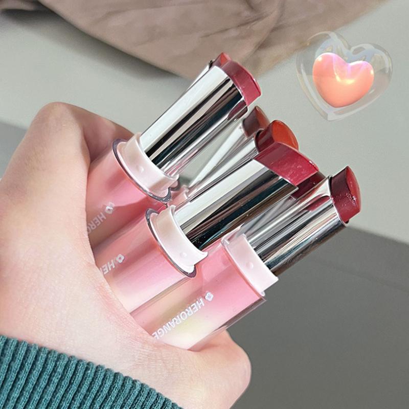 Herorange Water Gloss Mirror Lipstick Jelly Transparent Lip Stick Moisturizing Long-Lasting Solid Lip Gloss Makeup