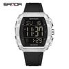 SANDA New 6286 Men's Electronic Watch Wine Barrel Shaped Multifunctional Waterproof LED Men's Electronic Watch