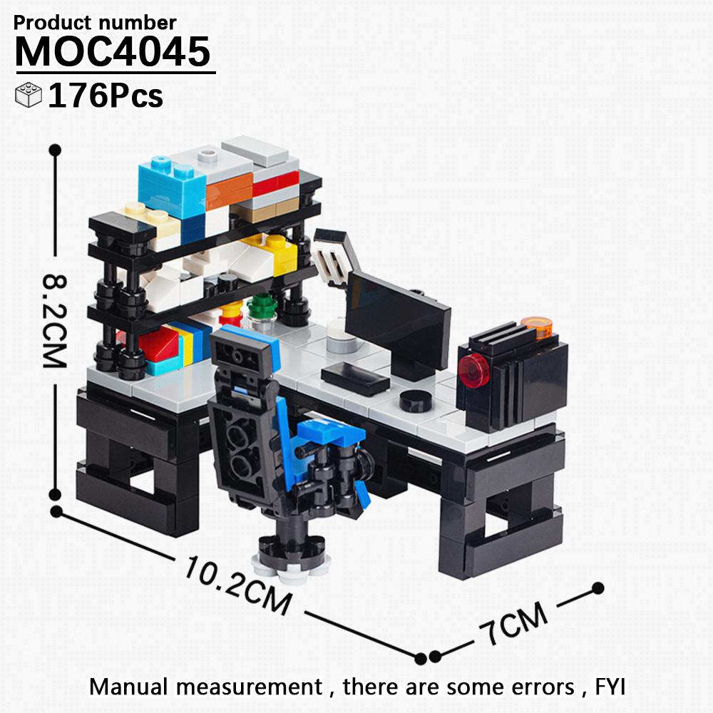 MOC City Series Domácí stůl Kompatibilní Herní stoly Stavebnice Dárek pro přátele Vzdělávací hračky pro děti Dospělé Sestavené kostky