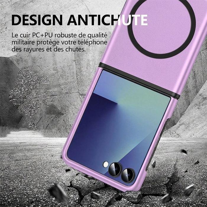 Θήκη για Samsung Galaxy Z Flip 8, Άκαμπτη Αντικραδασμική Προστασία με Μαγνητικό Δακτύλιο - Μωβ