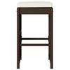 Garden Bar Stool with Cushions 6 pcs Brown Poly Rattan