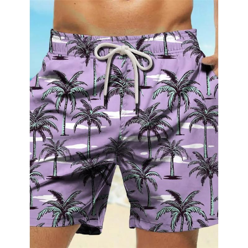 Palm Tree Tropical Men's Resort 3D Printed Board Shorts Swim Trunks Pocket Comfort Breathable Short Hawaiian Style Holiday Beach