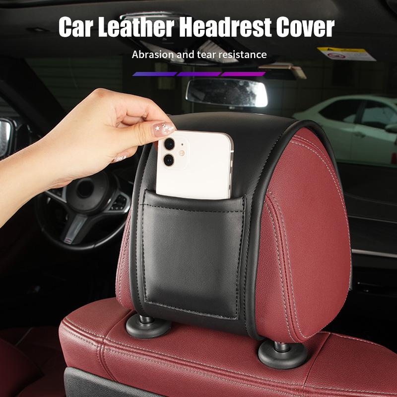 Leather Car Headrest Anti Dirty Protective Cover For VW Golf Jetta Passat Mk4 Mk5 Mk6 CC Golf 5 7 Tiguan Scirocco Sagitar Zk6