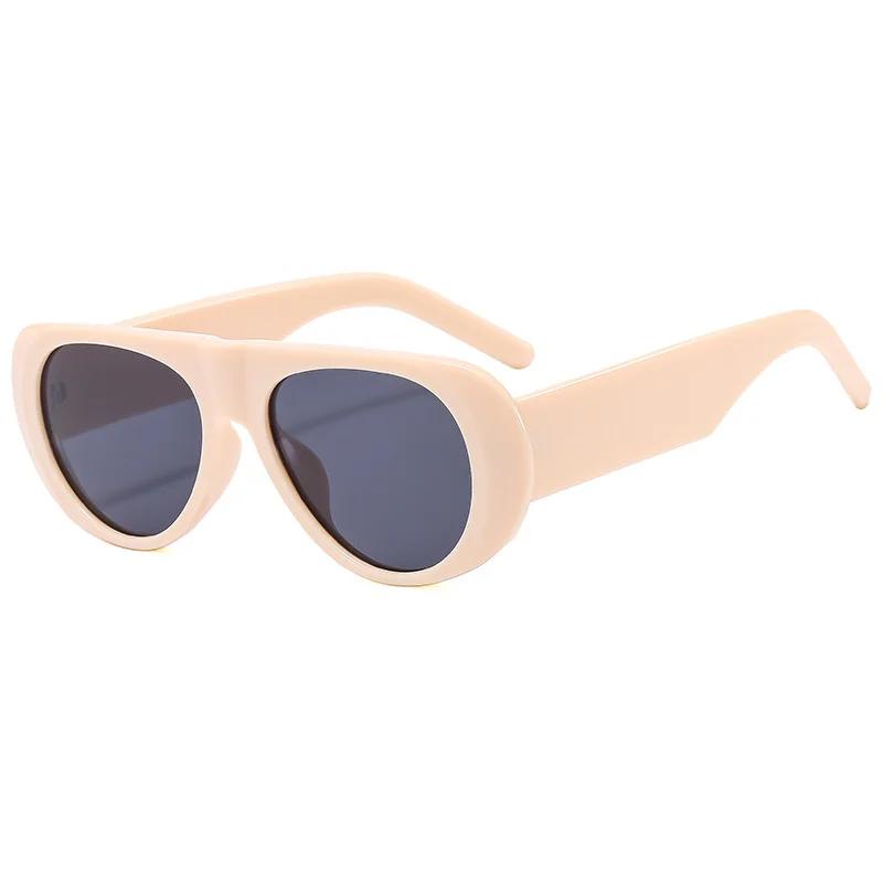 Vintage Oversized Oval Sunglasses Women Men New Fashion Wide Leg Leopard Red Gradient Sun Glasses Ladies Trendy Sexy Shades