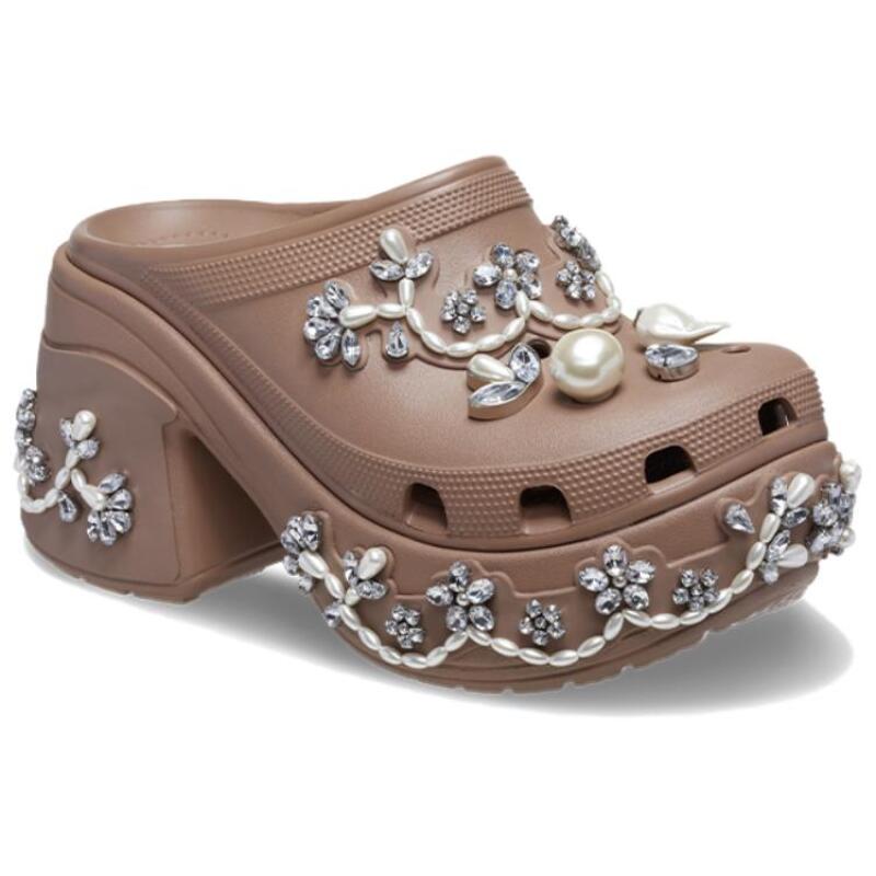 SIMONE ROCHA X Crocs Mermaid Comfortable and Versatile Hole Shoes Unisex Latte Colour
