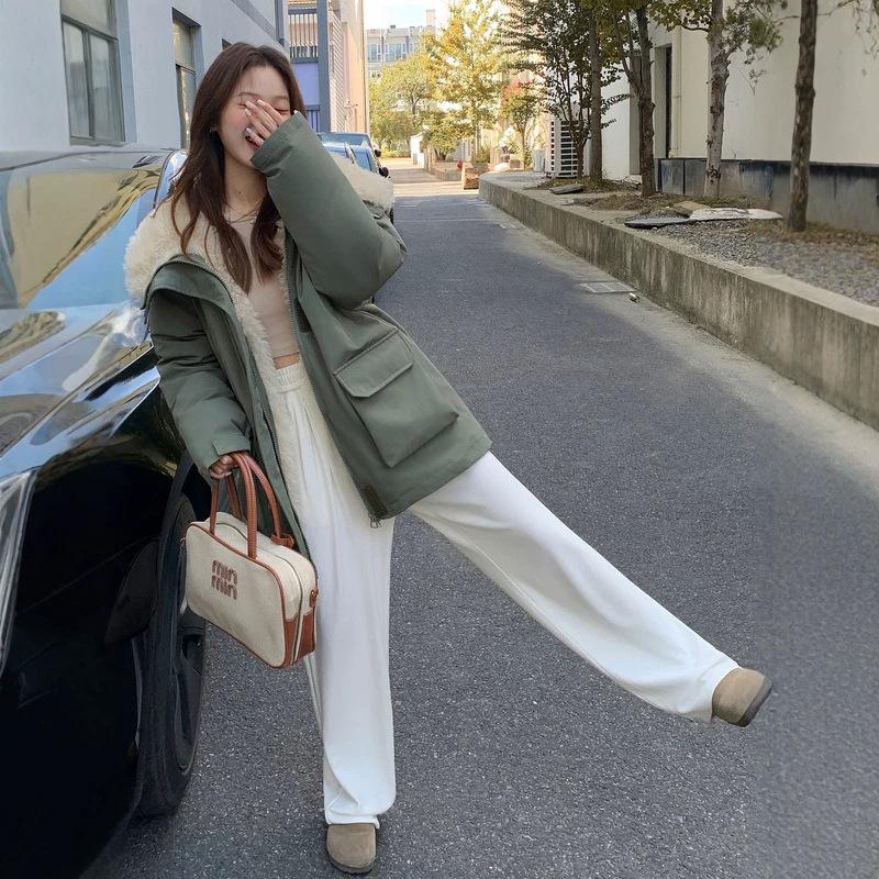 Winter new down cotton-padded clothes women's short thickened cotton-padded clothes fashionable versatile loose lamb wool cotton-padded jacket