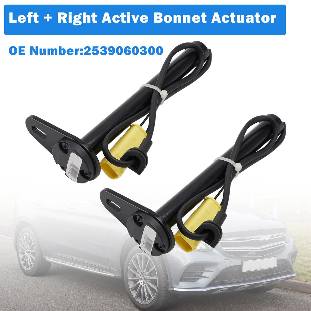 2X Attuatore Attivo Cofano 2539060300 Adatto Per Mercedes-Benz GLC X253 W253 C253