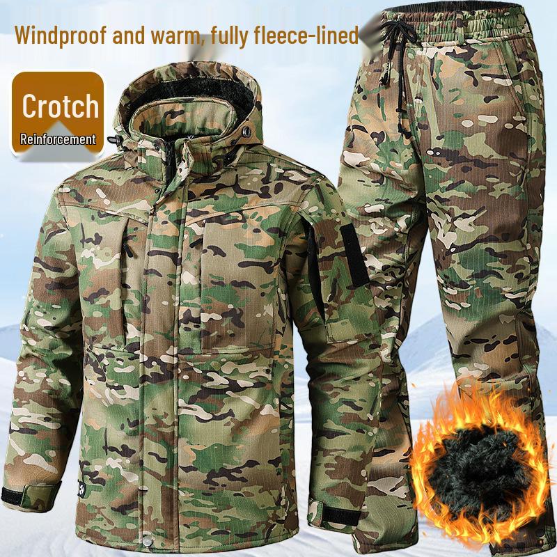 Men's Water-Repellent Fleece-Lined Ski Suit: Warm, Durable & Cold-Proof for Outdoor Adventures