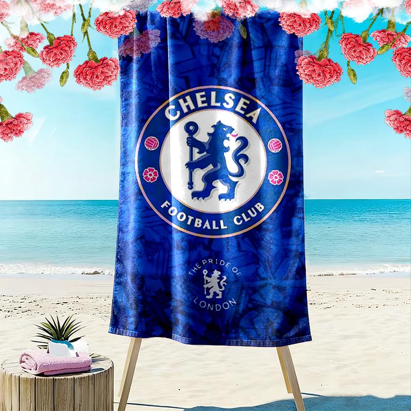 1pz Asciugamano da Spiaggia Chelsea FC, Morbido Asciugamano da Spiaggia Adatto per Spiaggia, Nuoto, Campeggio all'Aperto e Viaggi