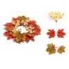 Simulation Artificial Maple Leaves Garland Pumpkins Fall Mini Wreath  Fireplace Window